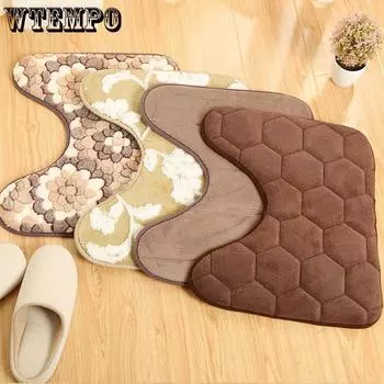 Дешевые коврики для ванной комнаты для туалета Tapis Salle De Bain Коврик для ванной комнаты Противоскользящий коврик для туалета Коврик для двери для декора Нескользящие коврики для туалета about 36cmx43cm U
