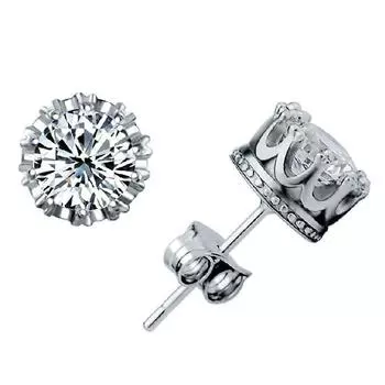 Дешевые оптовые роскошные серебряные цветные серьги-гвоздики Prata, модные ювелирные изделия Bijoux, 6 мм, круглые серьги-гвоздики Aaa с кубическим цирконием