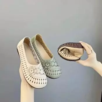 Дешевые сандалии для женщин; дышащая обувь на плоской подошве с мягкой подошвой в стиле ретро; 35