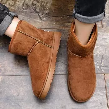 Дешевые зимние ботинки для мужчин и женщин на платформе, теплые плюшевые мужские зимние ботинки большого размера 47, ботильоны без застежек для мужчин, Botas Para Hombre 35