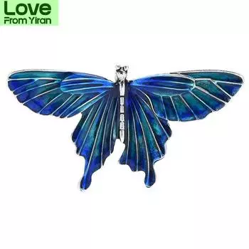 Desiger New Enamel Butterfly Brooch Pins For Women Big Insect Broochs Gift 3 Colors Swallowtail Butterfly зелёный