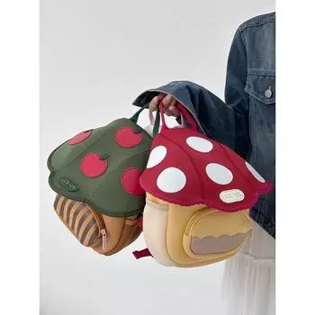 Design Mini Cute Mushroom Small Backpack Premium Sense Popular Cute Treasure Series Children S Small Backpack 26*8*21 красный