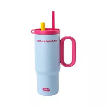 Design Modern Letter Insulated Travel Mug With Lid And Straw For Office Outdoors