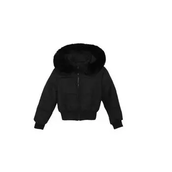 Design sense hooded fur collar down cotton-padded clothes women s winter new thickened warm short cotton-padded jacket S чёрный