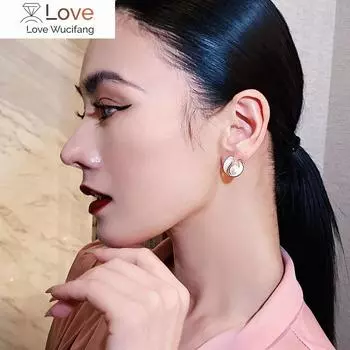 Design Sense Изысканные геометрические серьги с эмалью и жемчугом, роскошные аксессуары для вечеринок для женщин, необычные серьги