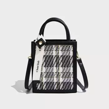 Design Sense Niche Элегантная клетчатая сумка для фортепиано Модная женская сумка через плечо на одно плечо one size синий