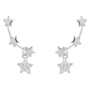 Design Sense Niche Stud Earrings Female Student Temperament Versatile Diamond-Set Earrings Fresh Flash Diamond Arc Star Earrings