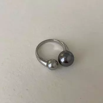 Design Sense Tahitian Black Silver Gray Pearl Открытое кольцо женское ретро легкое роскошное индивидуальное темпераментное кольцо