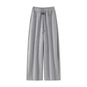 Design-sensing Drawstring Drooping Soft Wide-leg Pants for Women In Spring Lazy Style Versatile Loose Sports Pants S