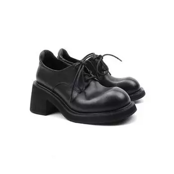 Design Spring and Autumn New Single Shoes Fashion Thick Heels Mary Jane High Heels Women s Shoes Ladies Party Dress Footwear 35 чёрный