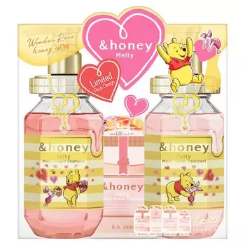 Design Winnie the Pooh 2023 Melty Moist Repair Limited Pair Set main main travel set [Limited Limited] &honey [Shampoo unit/Treatment unit/4step kit]