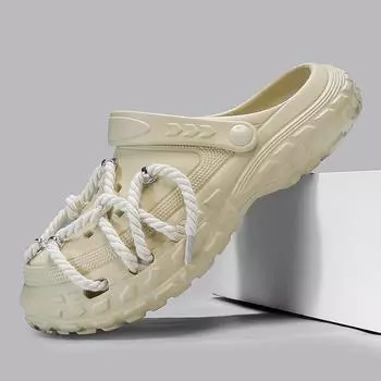 Designed Men s EVA Waterproof Sandals Thick Bottom DIY Personality Couple s Casual Sandal Mans Beach Slides Outdoor Slippers 36-37 чёрный