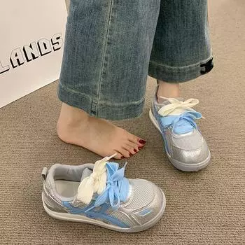 Designer Creative Women s Chunky Shoes Spring Summer Comfortable Non Slip Casual Walking Shoes Lace-up Women Vulcanized Sneakers 35