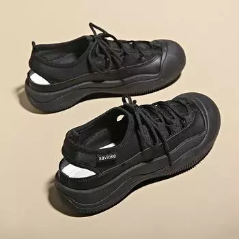 Designer Hollow Breathable Women Beige Casual Shoes Flat Platform Shoes Outdoor Fashion Woman Beach Sandals Footwear Versatille 35