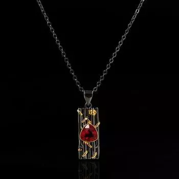 Designer Italian Craft Garnet Ring European Complex Romantic Jewelry Necklace