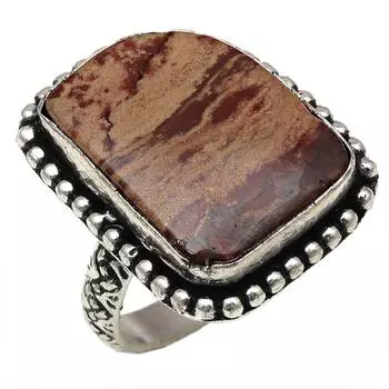 Designer Jasper Gemstone Handmade Silver Jewelry 8.5