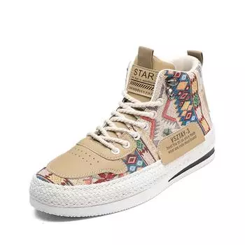 Designer new men s casual sneakers canvas comfortable high top flats walking vulcanized shoes Spring and autumn new 39