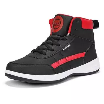 Designer s new autumn men s high-top casual non-slip sneakers plus size 39-48 lace-up walking fitness leather men s shoes 39