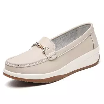 Designer s new spring casual women s shoes flat light casual shoes Leather walking mom loafers a slip-on fashion and comfort 35