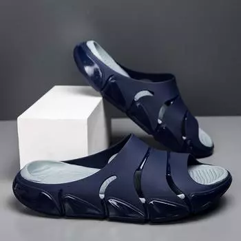 Designer Shoes Men Sandals Pu Leather Summer Casual Shoes For Man Fashion Sneakers Beach Outdoor Concise Style Men s Slippers 44 40 бежевый