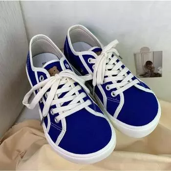 Designer Sneakers Canvas Shoes Women Low Top Sneakers Wide Toe Lace Up Zapatos Shoes 2024 Girls Red Blue Sneakers Girls Tenis 35 бежевый