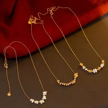 Серебряное ожерелье Collision в дизайнерском стиле для женщин, нишевый дизайн, цепочка на ключицу, высококлассный и элегантный темперамент, легкое роскошное ожерелье 47cm