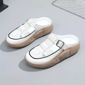 Designer Summer New Women Sandals Fashion Thickness Closed Toe Slipper Lightweight Non-slip Casual Shoe All-match Tenis De Mujer 35