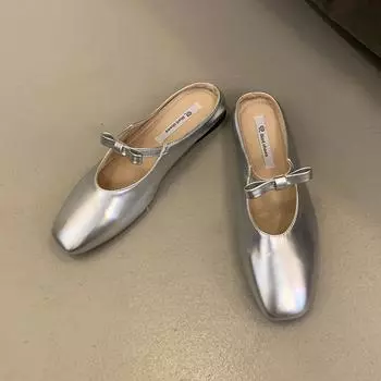 Дизайнерские летние женские мюли, тапочки, модные неглубокие слипоны, женские элегантные мягкие туфли на плоской подошве, сандалии, обувь 35 бежевый