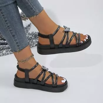 Дизайнерские женские новые тапочки на плоской подошве Traf, тканые удобные женские туфли, повседневные тапочки на нижней части, женская обувь, летняя 36 чёрный