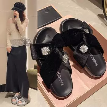 Designer Woman Flat Slippers Luxury Designer Sandals Casual Bottom Slippers Summer Women Sandals New Shoes for Women 35 чёрный