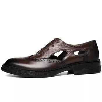 Дизайнерская мужская обувь Повседневная кожаная обувь Модная деловая официальная обувь на шнуровке на плоской подошве Оксфорды Мужская вечерняя обувь для платьев 38 чёрный