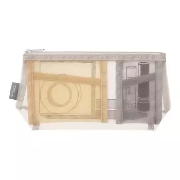 DESIGNPHIL MIDORI Mesh Pouch Pen Case Tool Pouch with Gusset Gray 53350006