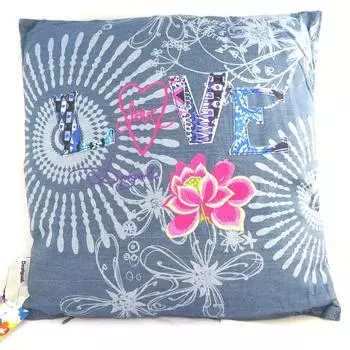 Desigual [M8539] - Дизайнерская подушка Desigual джинсовый синий (40x40 см) серый