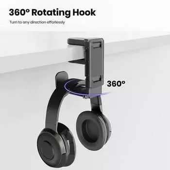 Desk Cup Holder with Earphone Hook Strong Load-bearing U-Slot Design Universal Adjustable Arm Clamp Stand
