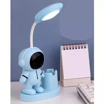 Настольная лампа универсальная складная в стиле космонавта с мягким светом USB прикроватная лампа ночник для дома спальни офиса синий
