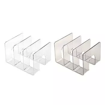 Настольный 3-сеточный держатель для книг Прозрачный вертикальный органайзер для книг Разделитель для книг Настольная полка для школы и дома Transparent