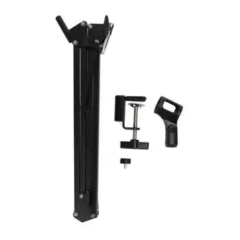 Desktop Adjustable Boom Arm Microphone Mic Stand 3kg Load Bearing Capacity for Studio Recording Broa