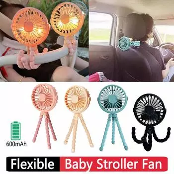 Desktop Clip On Fan Detachable 3 Speed USB Rechargeable Small Personal Fan Portable Fan for Travel Handheld Car Baby Stroller розовый
