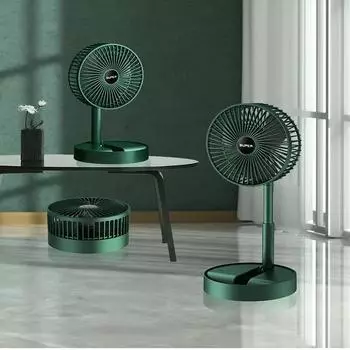 Desktop fan charging model, long endurance USB foldable mini retractable fan, dormitory portable desktop electric fan зелёный