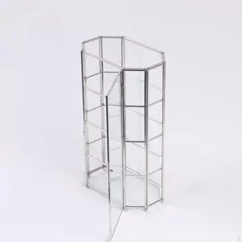 Настольный стеклянный ящик для хранения косметики, органайзер для косметики, держатель для сережек и колец с 4 ярусами духов