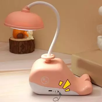 Настольная лампа перезаряжаемая высокая яркость складная вращающаяся на 360 градусов светодиодная энергосберегающая настольная лампа для защиты глаз для чтения розовая