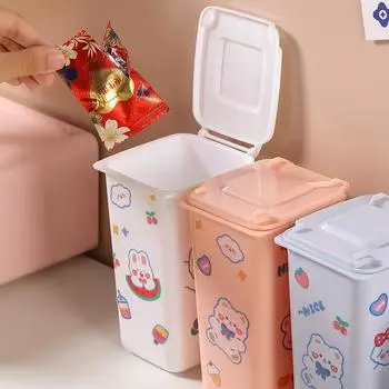 Desktop mini trash bin, student desk storage bin, office desk small trash bin, organizer, storage box