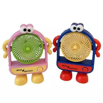 Настольный бесшумный вентилятор для студентов, мультфильм, большой ветряной вентилятор для общежития, портативный USB-зарядный небольшой электрический вентилятор 250mAh жёлтый/розовый