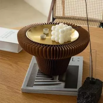 Desktop storage Cosmetics Aromatherapy Perfume Tray Shelf Deformed Folding Dessert Display Stand Kraft Paper Ornament Decoration