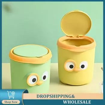 Desktop Trash Can Multifunctional Easy-to-use High-end Study Desk Storage Efficient Small Size Trash Bin Mini Home Use Trash Can жёлтый