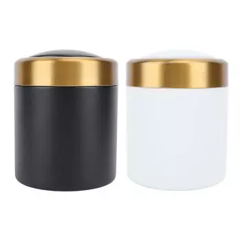 Desktop Trash Can Stainless Steel Stylish Desktop Waste Basket Small Garbage Can with Lid for Living Black