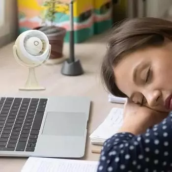 Desktop turbo fan, desktop illuminated, wall-mountable fan, USB rechargeable night light electric fan белый