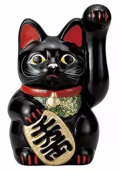 Десять миллионов черный кот Счастливый орнамент кошка кошка открытие подарок длиннорукий (оставил) [13,5 см 175 г] [Счастливый кот] |