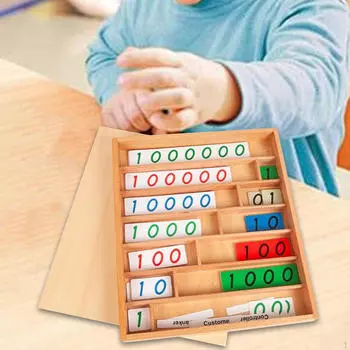 Десятичный банк игра Монтессори игрушка деревянная, сенсорное развитие, образовательная игрушка, математика математика