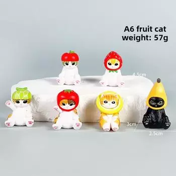 Dessert Cat Mofusand Fruit Shark Fried Shrimp Seafood Style Model Ornament Fruit Fish Cat A6 Bag